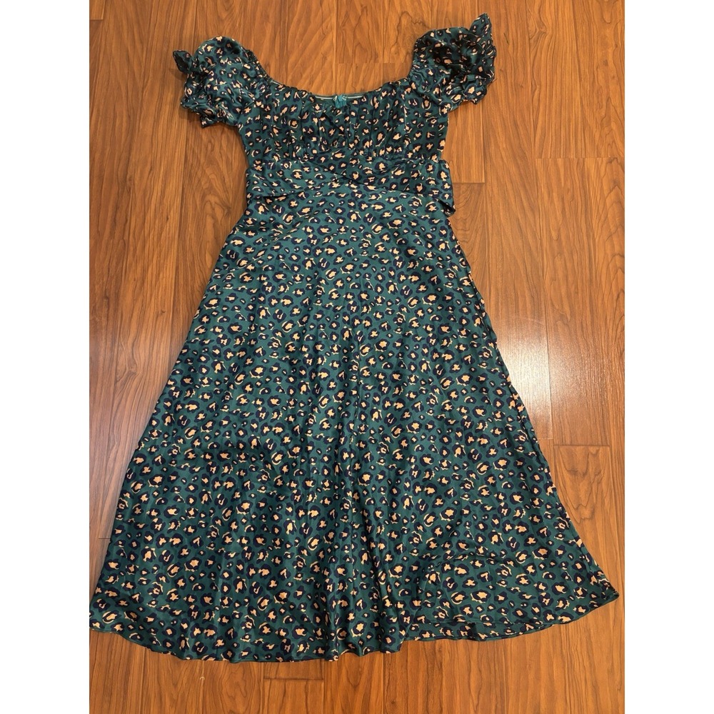 NWT HELLO MOLLY Spiced Ginger Medley Midi Dress Womens 6 Leopard